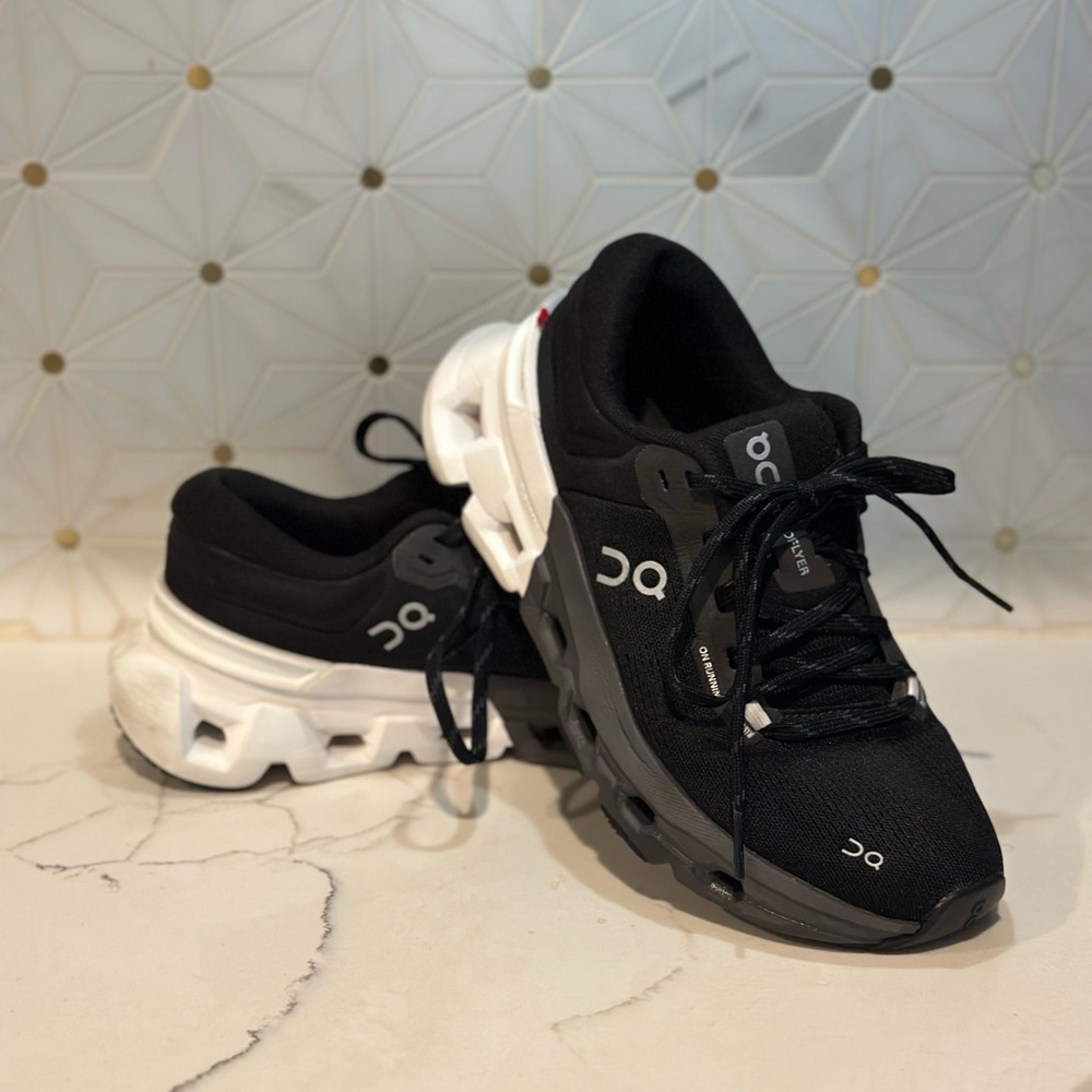 OnCloud Cloudflyer Running Shoes Black and White Sneakers